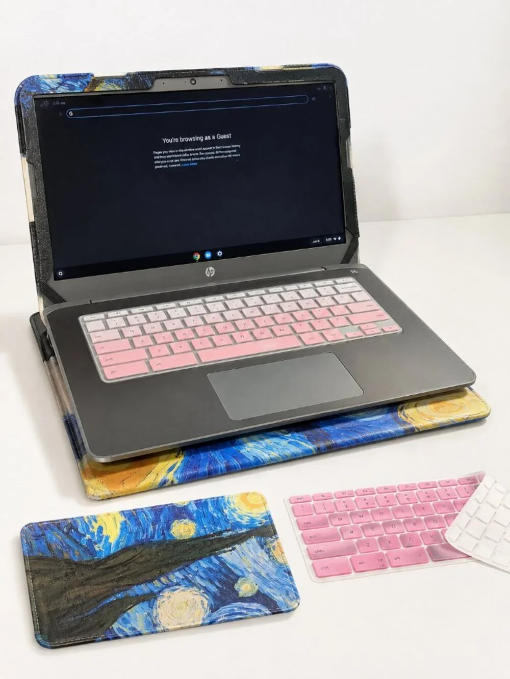 HP Chromebook 14-ca061dx 14in Gray N3350 4GB 32GB Charger Case